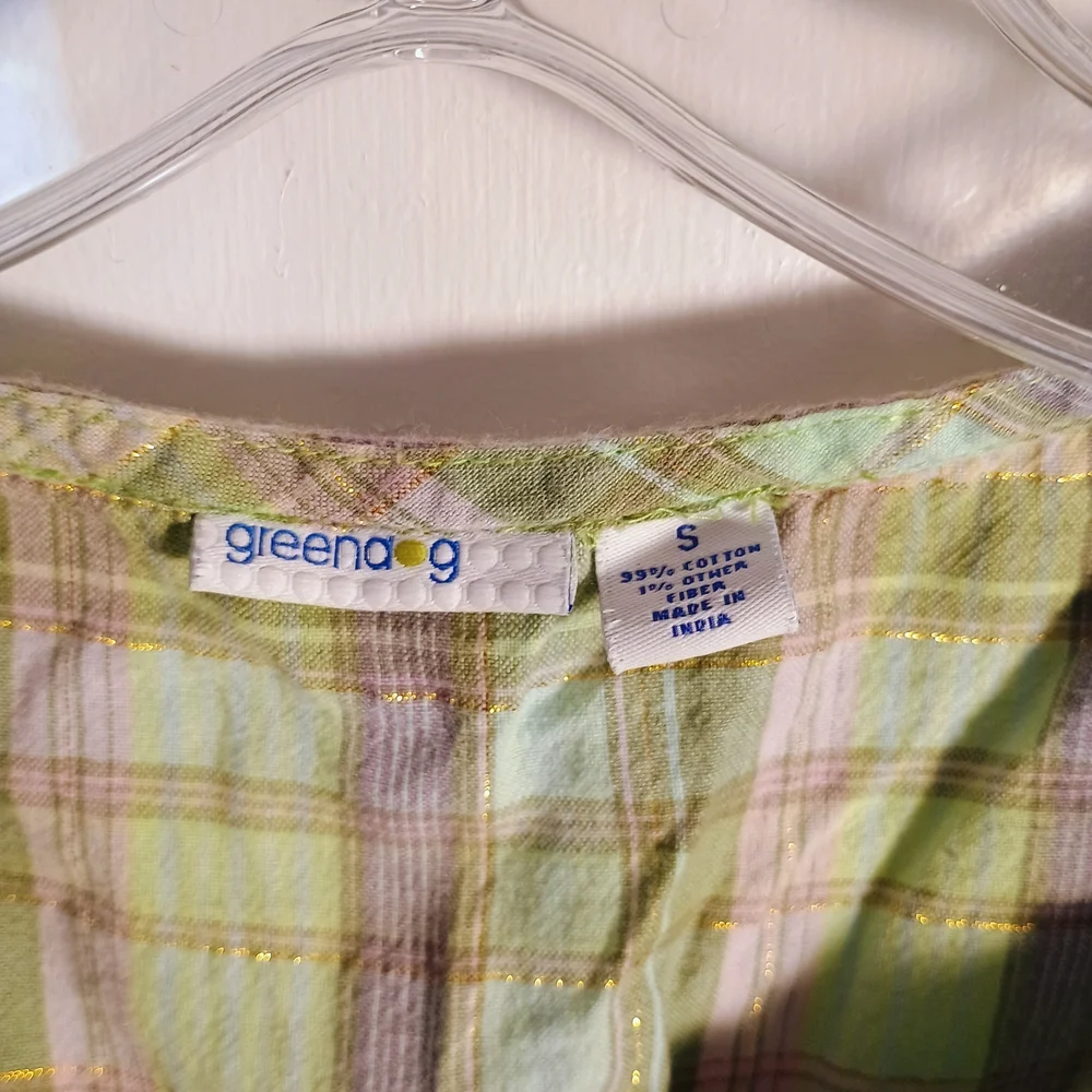 Greendog Green and Pink Plaid Kids Casual Dress